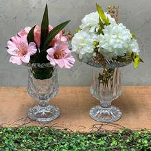 Vaso de Vidro para Flores Decoração 11x14,5cm Escritório Sala Hall de Entrada Lyor - Multicolorido - Visão 3