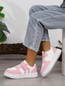 1 Pair Girls' Spring New Soft Bottom Fashion Versatile Casual Slip-On Sneakers - Pink - View 3