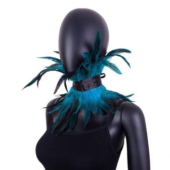 1pc Gothic Style Feather Collar Neck Scarf, Suitable For Fancy Dress, Cosplay, Carnival Party