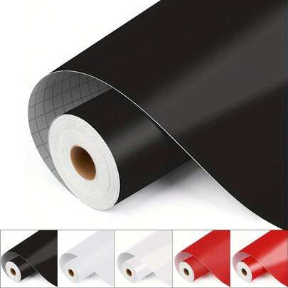 12" X 20FT Permanent Vinyl, Black/White/Red Glossy Adhesive Vinyl Roll, Adhesive Vinyl For Furniture, Adhesive Vinyl Wallpaper, Adhesive Vinyl Permanent, Permanent Vinyl Roll, Permanent Vinyl Adhesive, Permanent Vinyl Sticker For All Cutting Machine Craft Cutter, Indoor And Outdoor Waterproof Decor, DIY Mug, Wall Sticker, Car Decals, Sign, Label