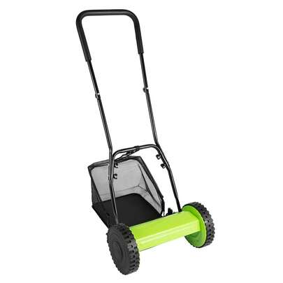 kangten 12Inch Wheeled 5-Blade Lawn Mower, Manual Reel Push Walk Behind Dual Adjustable Height,With U-Shaped Tube For Sidewalks, Driveways, Courtyards To Cut 0.47-1.77inch Height Of Grass A Nice Gift