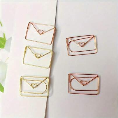 Trombones en forme d'enveloppe, clips de papier mignons et amusants, signets, clips de planificateur pour fournitures de bureau amusantes, cadeaux scolaires, décoration de mariage, rentrée scolaire, fournitures scolaires
