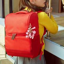 Llavero de Moda Letra Inicial, Llavero con Inicial de Resina, Dije para Bolso Mochilas, Regalo Personalizado para Mujer - Rosa + M - Ver 6