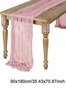 1/2/3/5件装波西米亚风纱布桌旗，优雅纯色桌布，90*180/90*340厘米长款纱布桌布，浪漫桌旗，适用于婚礼招待会、新娘送礼会装饰、婴儿派对用品、生日派对装饰用品、桌面装饰、餐桌装饰、婚礼装饰、房间装饰、家居装饰、节日派对装饰、椅子装饰、梳妆台装饰、春季派对用品 - 彩色 - 查看 43