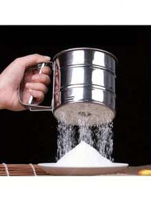 Hand-Held Small Flour Sieve Baking Utensils Stainless Steel Handheld Flour Sieve Cup Powder Sieve - Silver - View 3