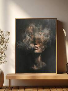 1幅暗黑学院风艺术版画，超现实哥特式家居装饰，暗黑极简抽象墙画，暗黑氛围帆布墙画，情人节礼物，情侣礼物，秋冬季装饰，节日礼物，墙画，墙面装饰，家居装饰，房间装饰，帆布墙画，海报，带框墙画，可选画框 - 彩色 - 查看 6