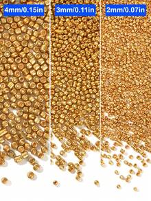 2/3/4mm Golden Silvery Glass Seed Beads, Loose Spacer Seed Beads For Jewelry Making, DIY Bracelets Necklaces Earrings Craft Accessories - Glass Seed Beads - View 3