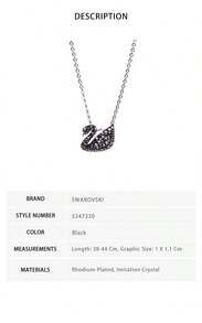Swarovski Swan Necklace For Ladies 5347330 - Black 5347330 - View 7