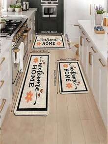 1件/2件装现代花卉图案短绒仿羊毛门垫，可机洗，1200克/平方米聚酯纤维装饰垫，10毫米厚，TPR防滑底，仿羊毛亲肤材质，可机洗防滑装饰垫，可折叠易打理地毯垫，长方形设计，适用于入口、门厅、日常家居场景、浴室、卧室、客厅、餐厅装饰，室内防滑垫，房间装饰，家居装饰，多场景门垫，节日装饰 - 彩色 - 查看 8