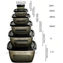 Set 6 Wadah Penyimpanan Makanan Plastik untuk Microwave, Masing-masing dengan 6 Tutup Pengunci, Anti Bocor, Dapat Digunakan Kembali, Multifungsi untuk Dapur Rumah, Persiapan Makanan, Kotak Bekal, Kulkas, Piknik, Kembali ke Sekolah, Kantor, Berkemah, Liburan - MultiWarna - View 11