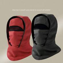 1pc Winter Multi-Function Warm Cycling Hat - Balaclava, Neck Gaiter And Face Mask In One, Windproof And Cold-Resistant, Elastic Fit, Machine Washable, Unisex, Suitable For Cycling, Skiing, Running, Outdoor Work, Winter Sports Gear - Multicolor - View 6