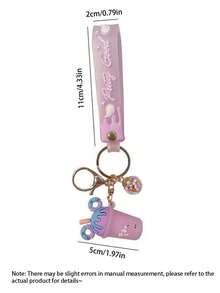 1pc, Creative Ice Cream Milk Tea Cup Keychain Pendant Fashion Gift Student Friend Car Bag Pendant Gift Creative Keychain, Backpack Pendant, Bag Charms, Birthday Gifts, Party Favors