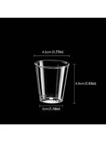 50 PCS 1.7oz/50ml Clear Plastic Wine Glasses - Reusable Cups For Parties, Gatherings & Tastings - 透明色 - 查看 3