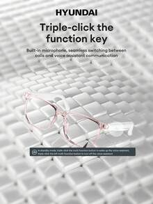 HYUNDAI HY-C8 AI Smart Glasses Bluetooth Earphones, Smart Translator For Cross-Language Communication, Voice Assistant, Real-Time Translation, Meeting Recording, Long Battery Life, Low Latency, Music, Call, Office, Business, Travel, Fashion Wireless Glasses Earphones Compatible With Smartphones - White - View 9