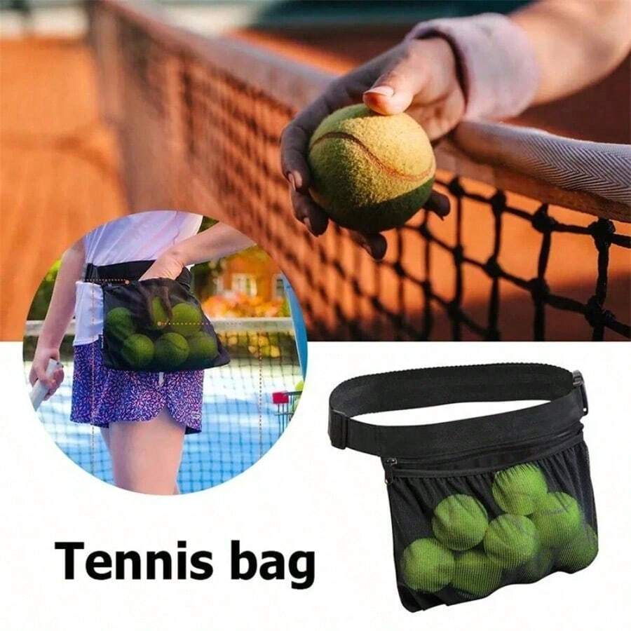 Tennis Ball Pick-Up Bag, Pickleball Sports Bag, Single Ball Practice Bag, Portable Waist Pack - Multicolor - View 1