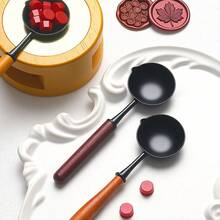 1pc Sealing Wax Melting Spoon, Vintage Style Tool For Melting & Sealing Wax, Handcrafted Wood And Alloy Desk Accessory For Wax Sealing And Decor - Multiple Sizes - View 6