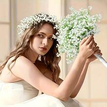 21/39 Bó hoa baby's breath nhân tạo, hoa giả cảm giác như thật, chống oxy hóa, thích hợp trang trí nhà cửa và ngoài trời, tự làm bó hoa trang trí sân vườn, văn phòng, trang trí mùa xuân, hoàn hảo cho kỷ niệm, đám cưới, sinh nhật, ngày Valentine, tiệc cưới. - trắng. - Xem 11