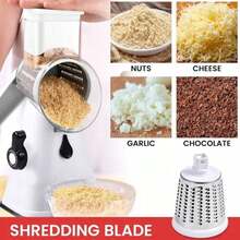 3-In-1 Rotary Food Slicer Chopper Cheese Grater Fruit Vegetable Shredder Cutter - White - View 3
