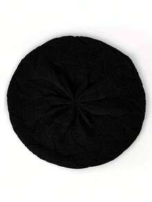1/2pcs Women Knitted Casual Everyday Beret Hat, Solid Color Fashion Versatile Cap,Summer,Beach - Multicolor - View 6