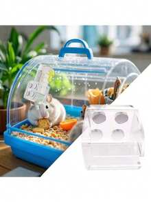 亚克力磁性仓鼠水瓶架，透明喂食器支架，防漏小型宠物水瓶架，适用于亚克力笼子 - 白色 - 查看 12