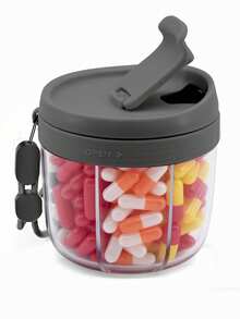 1pc Cute Pill Box, 7 Large Compartments, Portable Pill Organizer Box, Wide Opening Design For Easy Access, Anti-Mixing Medication Travel Storage Box, Pink - Multicolor - View 8