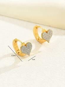 1 Pair Fashionable Classic Versatile Commute Chic Personalized High-End Heart Design Earrings For Women - Silver - View 12