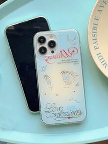 1 chiếc ốp lưng điện thoại cá nhân hóa hình mắt to hoạt hình dễ thương, kiểu dáng Lolita thời trang đáng yêu, phù hợp với 17/ 17 Pro Max/ 16 Pro Max/ 15 Pro/ 14/ 13/12/11, món quà Giáng sinh lý tưởng cho gia đình/bạn bè/chị em gái/bạn gái. - Màu xanh nhạt - Xem 3