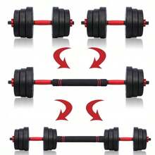 Verstellbares Hantelset aus Bitumen, 2 x 5 kg = 10 kg / 2 x 10 kg = 20 kg, 10 kg/20 kg Hantelset, Hantelset, verstellbare Hanteln, 2-teiliges Hantelset aus Kunststoff, kurze und lange Hanteln, verstellbare Hantelstangen, Hantelset, Gewichte für Aerobic, Fitness, Fitnessstudio und Training.