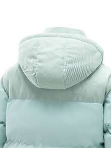 男士夹克，撞色可拆卸帽夹克，时尚休闲宽松运动服，带大口袋，冬季款 - 淺藍色 - 查看 7