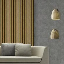 Adhesive Wallpaper With Ribbed Pattern, Natural Oak Wood, Medium Strips - Multicolored 7 - View 4