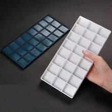 1pc 24-Slot Jewelry Tray Palette, Leak-Proof With Soft Rubber Cover, Portable Watercolor Painting Palette - Multicolor - View 6