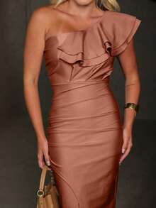 Thaisa Thick Knit Midi Dress - Khỏa thân - Xem 2