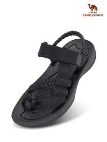 CAMEL CROWN Women's Hiking Sandals, Sports Sandals With Adjustable Hook, Beach, Vacation, Casual, Camping - Black - View 1