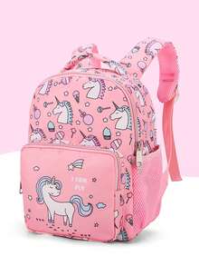 1 Peça Mochila Infantil Fashionable de Desenho Animado de Unicórnio, Nova Mochila Escolar Fofa de Grande Capacidade com Design Estampado, Desenho Animado Curativo, Mochila Escolar Estética e Prática, Super Pacote de Valor, Alta Qualidade, Durável, Zíper Suave, Alça de Ombro Ajustável, Presente de Volta às Aulas para Crianças, Presente de Férias, Presente de Aniversário