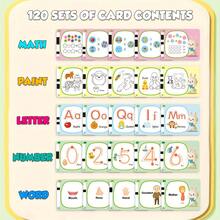 儿童绘画拼写学习机，双面卡片，适合3-6岁儿童的益智玩具，互动式字母、数字、单词、数学和音乐学习玩具 - 白色 - 查看 6