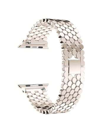 1 Piece Stylish Metal Watch Strap For Men And Women Compatible With Apple Watch Band 40mm 49mm 38mm 45mm 41mm 42mm 44mm Compatible With Iwatch Series Ultra2/SE11/10/9/8/7/6/5/4/3/2/1 Watch Accessories