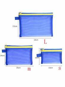 多功能大容量考试铅笔盒，便携式旅行收纳袋，网状化妆包