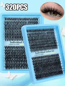 320 cụm mi giả tự làm, nhiều kiểu dáng 10D-100D, độ cong D, 9-16mm, nối mi cá nhân tự làm, mềm mại, tự nhiên, có thể tái sử dụng, phù hợp cho sử dụng tại nhà, đi chơi, sinh hoạt hàng ngày, đám cưới, hẹn hò, tiệc tùng, lễ hội âm nhạc và du lịch. - Màu xanh lam - Xem 3