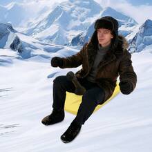 YIYIBYUS Yellow HDPE Sledding Snowboard 165.35lbs Load Portable Outdoor Ski Board - Yellow - View 11