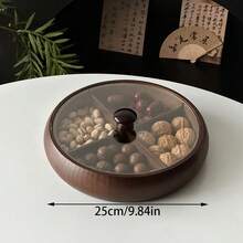 1pc Round Compartment Fruit Plate, Dessert Display Tray, Multi-Function Fruit Platter, Suitable For Dining Table Decor, Home And Kitchen Dining Plate - Circular Divided Fruit Plate - View 3