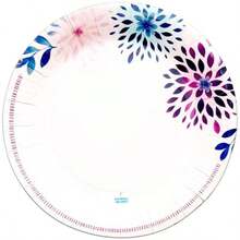 R's ARTEDISEÑO FIESTAS Platos Desechables Premium 9'' 23cm Paquete de 100 Piezas Hoja Azul Resistentes a Líquidos Ecológicos y de Alta Calidad Para Toda Ocasión - 50 pz plato 9" cenefa morada - Ver 2