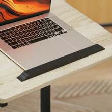 HOMCOM C-Shaped Side Table, Height-Adjustable Coffee Table With Casters, Sofa Table/Laptop Table Ideal For Small Spaces, Living Room, 55 X 36 X 62.5-82.5 Cm, White - Black - View 7