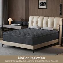 10"12"14" Queen Mattres Twin Full Queen King Size Bed Mattress In A Box, Hybrid Pocket Spring Breathable Cotton Layer Mattress For Motion Isolation & Silent Sleep, Lumbar Support & Pressure Relief, Medium Firm - Màu xám đen - Xem 9