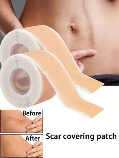 2pcs Scar Cover Tape, Invisible Blemish Patch, Waterproof And Sweatproof, Suitable For Tattoos, Various Scars, Scar Coverage, Two Different Sizes, Scar Care Tool, Scar Concealer
