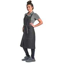 Mercer Culinary Metro Edge Talon Delantal para servidor, mezclilla índigo con costuras constantes(Zephyr Denim Negro Bib) - Multicolor - Ver 9