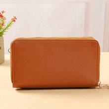 1 pieza Mujer Hombro Correa Billetera De Gran Capacidad,Cartera de mujer, bolso de hombro con correa para la muñeca, bolso con soporte para teléfono, bolso con correa,Bolso de hombro con múltiples cremalleras, bolso pequeño para mujer, bolso de mano portátil, monedero, estuche para teléfono, bolso bandolera, embrague, estuche para teléfono celular, bolsa ligera y moderna para tarjetas de crédito, tarjetas de identificación, dinero, efectivo, teléfono, para trabajo, negocios, ir y venir, viajes, vacaciones, aniversario, cumpleaños, San Valentín, mujer, trabajadora de cuello blanco, regalo, bolsa para iPhon - Marrón - Ver 5