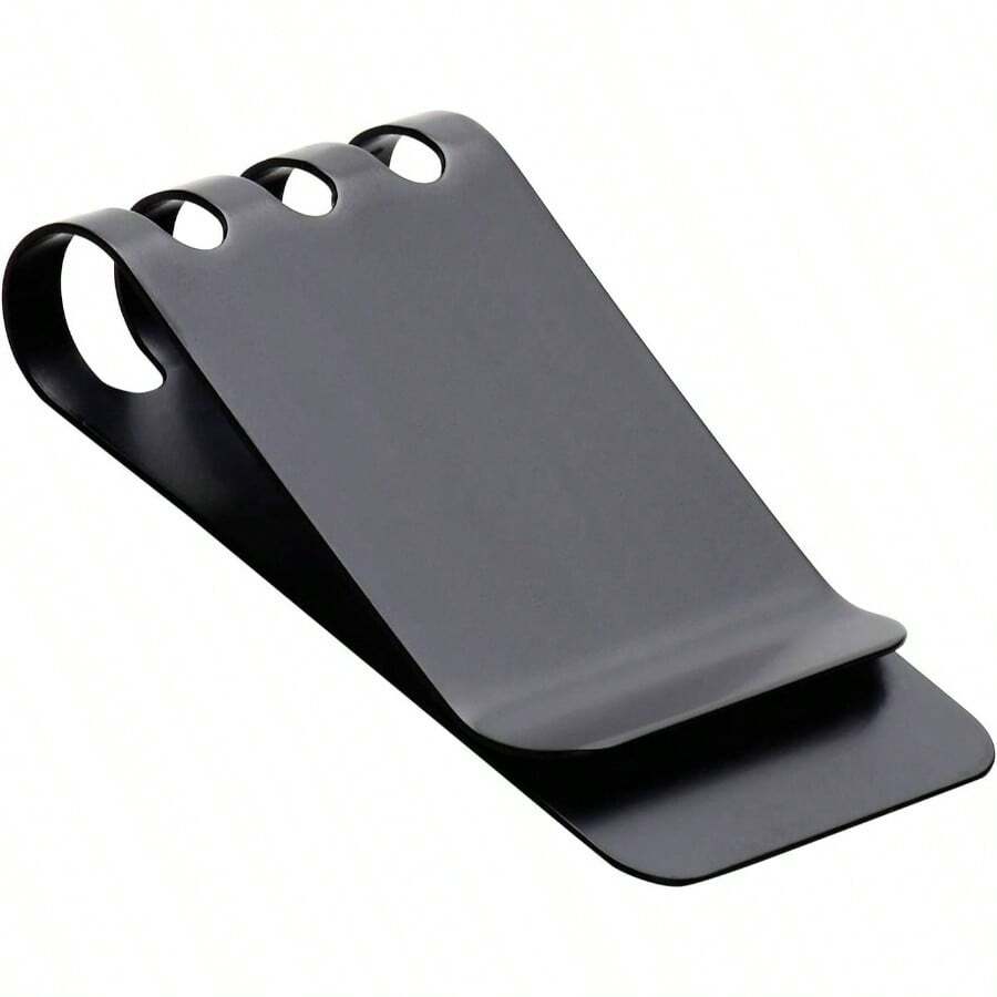 - Pinzas para dinero con resorte de acero para dinero en efectivo de gran capacidad, portafolios minimalista con bolsillo frontal - negro - - Ver 1