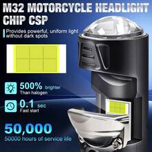 S&D H4 H6 Motorcycle LED Headlight BA20D P15D LED Bulb Super Bright 12000LM High Lo Beam Fog Light With Lens For Motorbike Light 12V - White - View 2