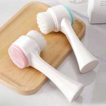1PC Double-Headed Manual Facial Cleansing Brush Set, 2 In 1 Soft Bristle And Silicone Face Cleaning Beauty Brush, For Deep Pore Cleaning, Exfoliating, Removing Blackhead And Massaging(Pink) - Màu Hồng baby - Xem 6