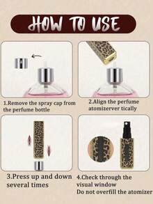 Một chai nước hoa vuông 5ml in họa tiết da báo, chai xịt nước hoa mini di động có thể nạp lại, chai xịt du lịch nhỏ gọn với họa tiết da báo và hoa. Chai nước hoa cầm tay tiện dụng, đáy mở trực tiếp, hình vuông, chai xịt. Có thể tái sử dụng. Chai có vách ngăn thích hợp làm quà tặng cho các cặp đôi, bạn bè và gia đình, cũng như thích hợp cho Giáng sinh, Năm mới, Ngày lễ tình nhân và các ngày lễ khác. - Nhiều màu - Xem 4